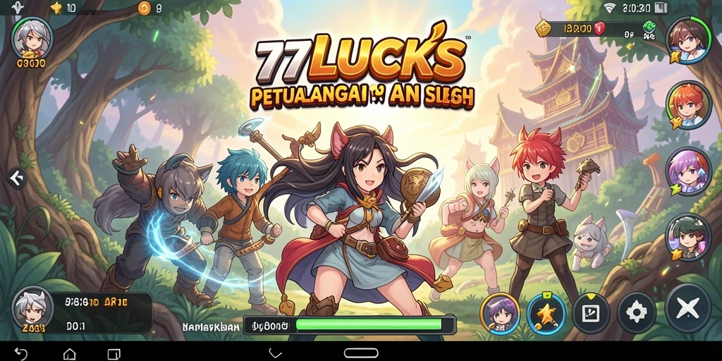 Tampilan gameplay epik dalam dunia Anime 77LUCKS.
