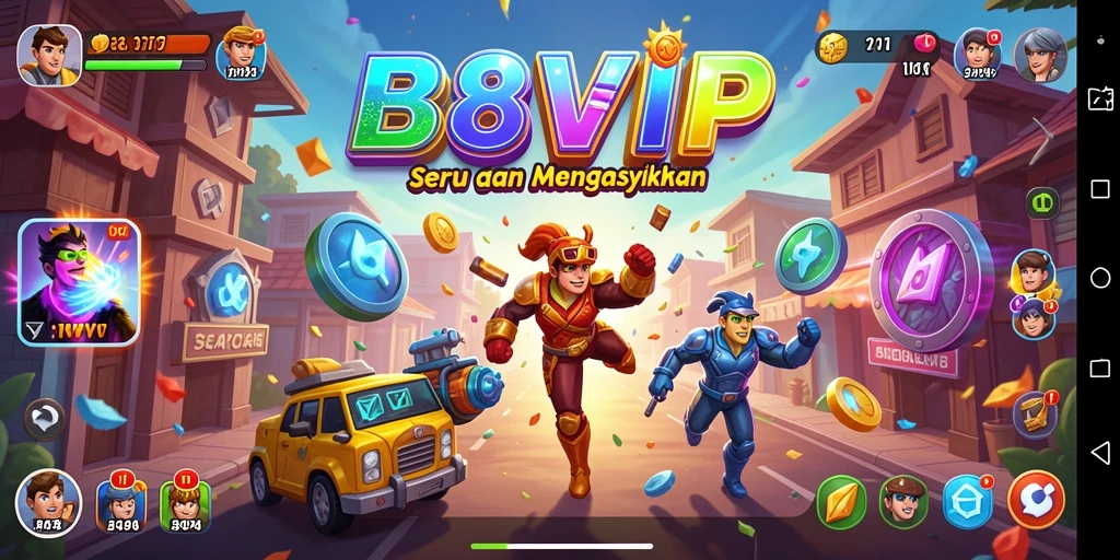 Screenshot B8VIP menunjukkan aksi seru dalam permainan Arcade.