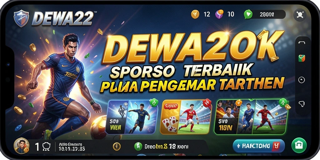 Tampilan layar utama DEWA22 dengan berbagai pilihan taruhan Sportsbook.