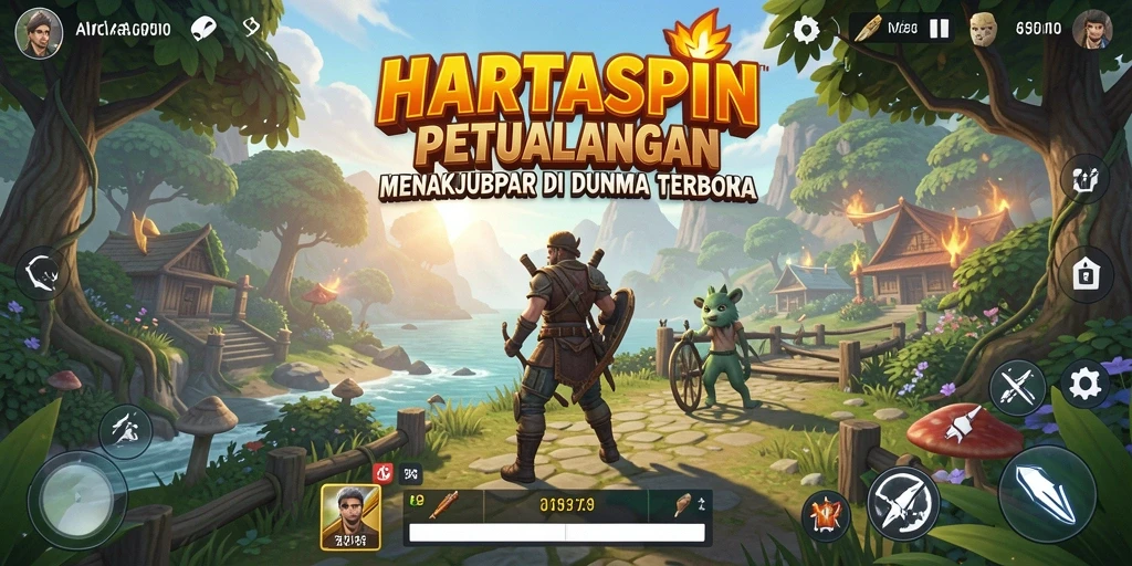 Tampilan gameplay menarik dari HARTASPIN yang menunjukkan petualangan Open World.
