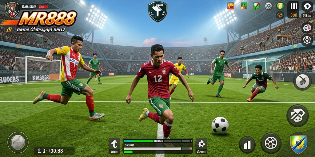 Screenshot gameplay MR888 menampilkan aksi seru di arena olahraga.