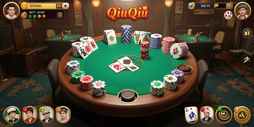 Tampilan menarik dari gameplay QiuQiu di RK77.