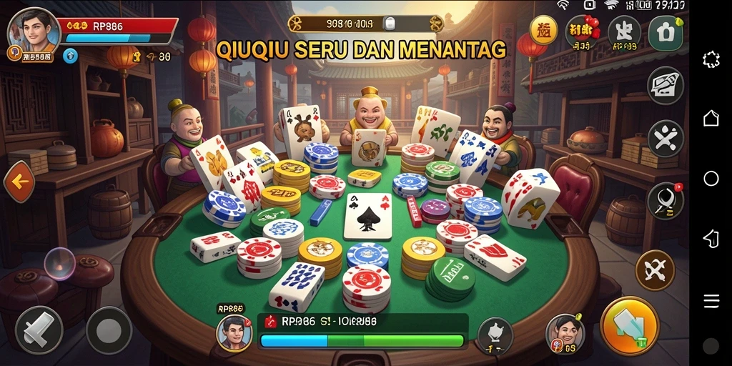 Tampilan gameplay QiuQiu yang seru dan menengangkan.