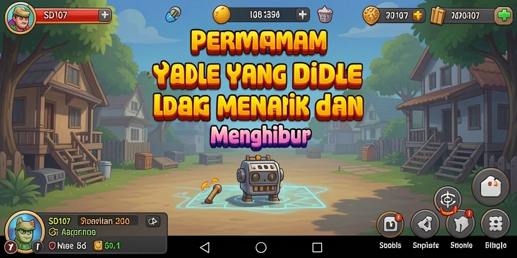 Tampilan gameplay SD107 dengan karakter yang sedang mengumpulkan sumber daya.