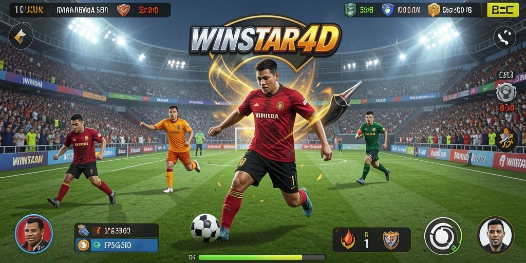Tampilan gameplay seru di WINSTAR4D yang menggambarkan olahraga yang menarik.