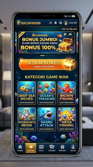 Tampilan utama aplikasi bigwin189 dengan berbagai kategori aplikasi.